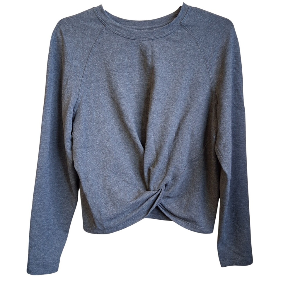 Lululemon Tuck & Gather Pullover Heathered Gray Cut Tag Sz 8 Cropped EUC